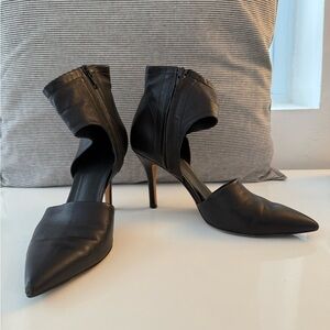 Vince Black Dorsay Ankle Cuff Pumps